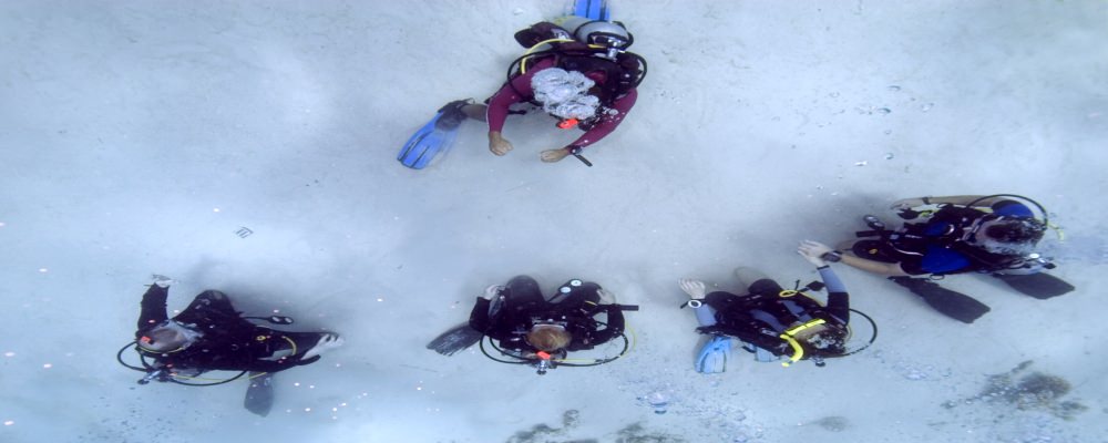 Open Water Diver class in the water