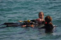 Rescue Diver checking for breathing